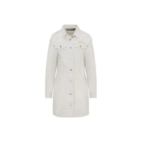 EVISU Длинное платье с длинными рукавами женское белое