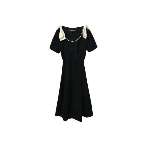 EIDOLON GRAIN Короткий рукав Платье Женское Черное