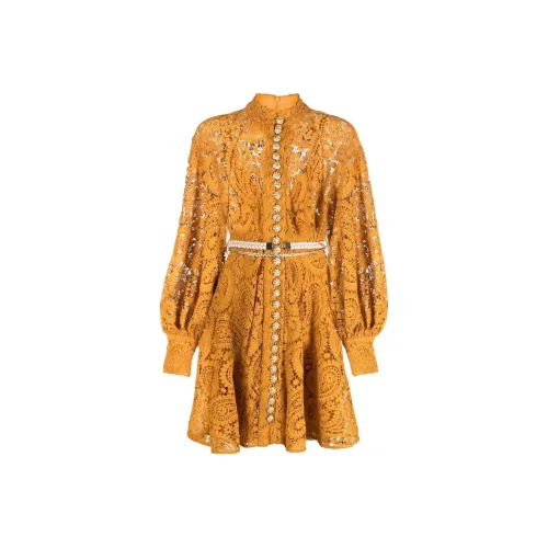 Zimmermann Длинное платье с длинными рукавами женское желтое
