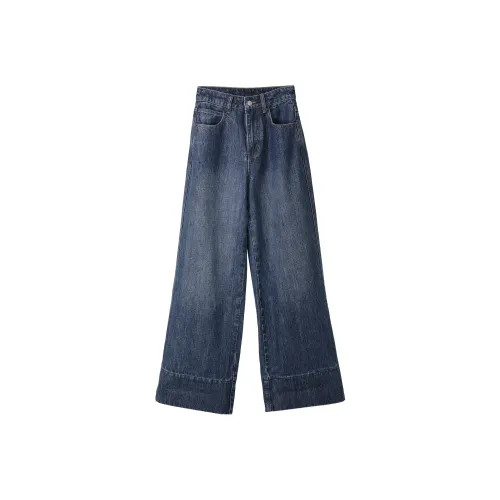 Fstudio Корейский стиль Маленький Тонкий Винтаж Коммутирование Похудение Джинсы Женские Синий