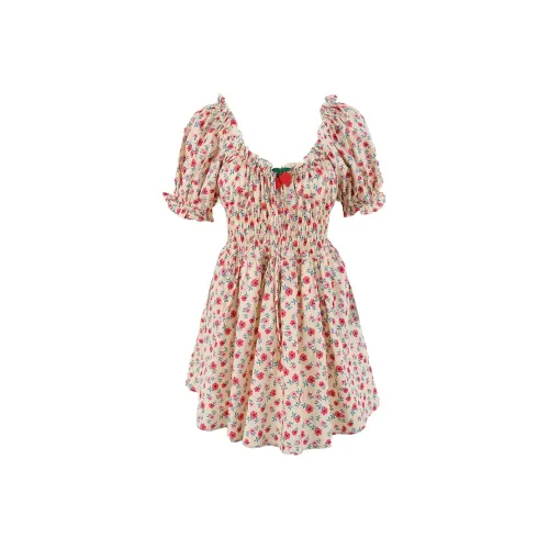 CLOUD SEASON Многоцветные Женские Короткие Платья с Рукавами