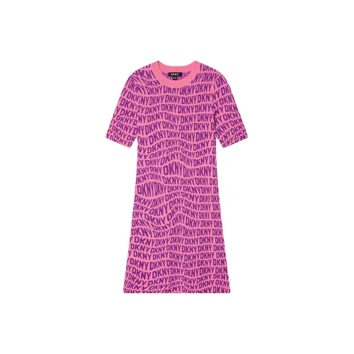 DKNY Розовые Женские Платья с Коротким Рукавом