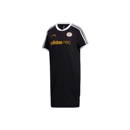 Adidas Neo Короткий рукав Платье Женское Черное