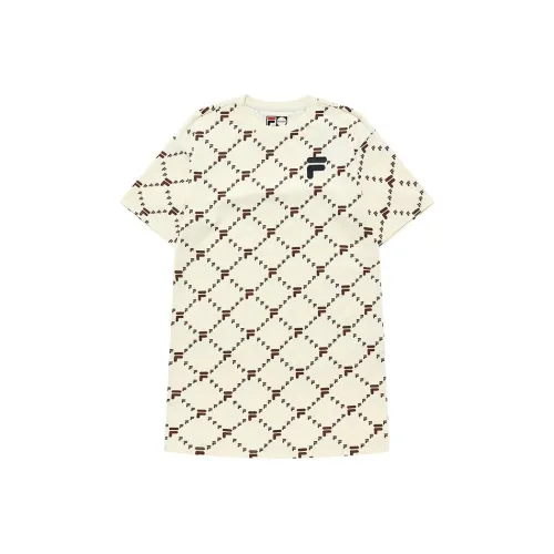 FILA FUSION Sports Life Collection Короткий рукав Платье Женское Винтажный белый