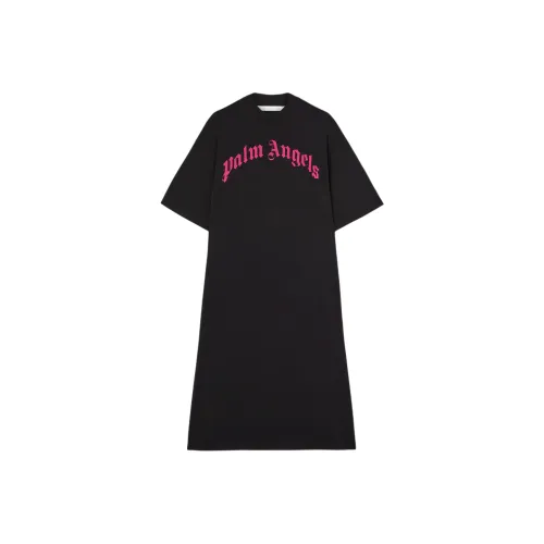 PALM ANGELS FW24 Короткое платье с короткими рукавами женское черное