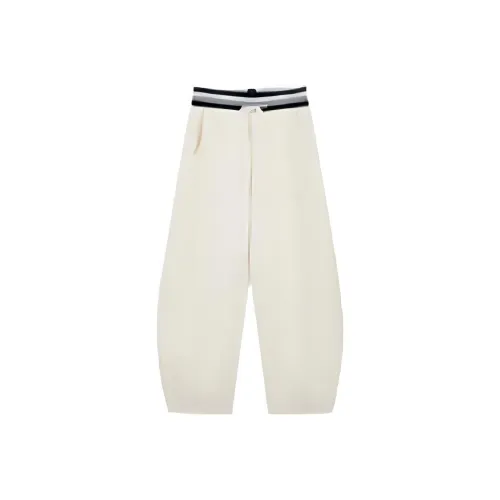 Веселье Повседневные брюки Женские Белые Чай