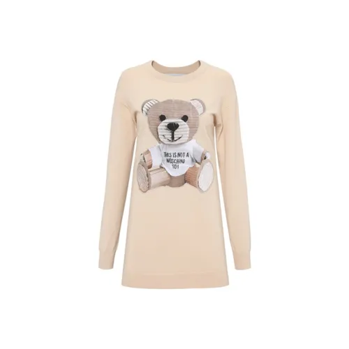 MOSCHINO Хаки Женские Длинные Платья с Рукавами