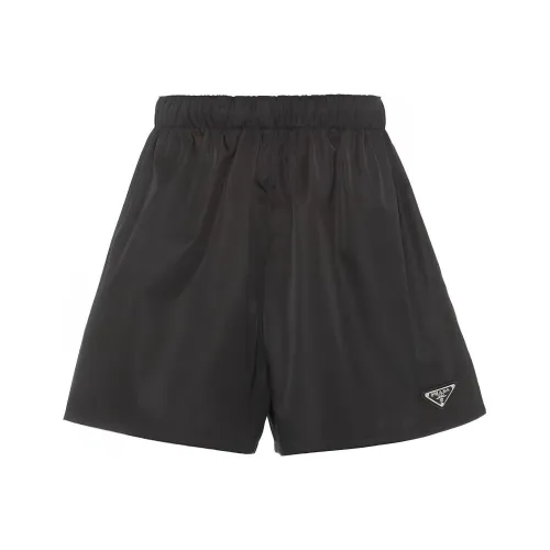PRADA RE Нейлон Повседневные шорты Женские Черный
