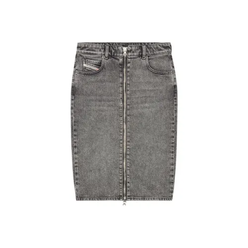 DIESEL Светло-серые Женские Джинсовые Длинные Юбки