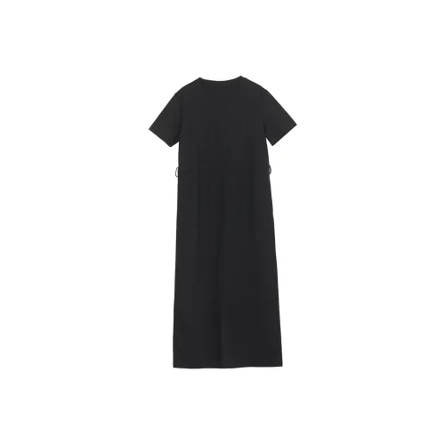 MIIDII Black Женские Короткие Платья с Рукавами