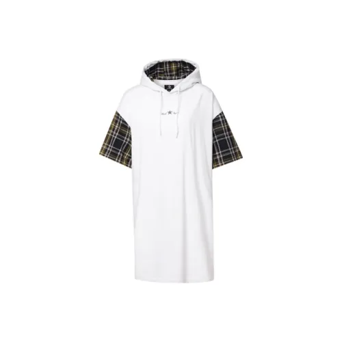 Конверс Короткий рукав Платье Женское Белое