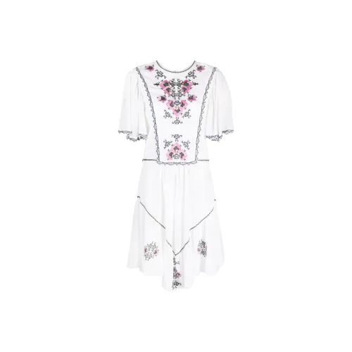 ISABEL MARANT Белое Женское Короткое Платье с Рукавами