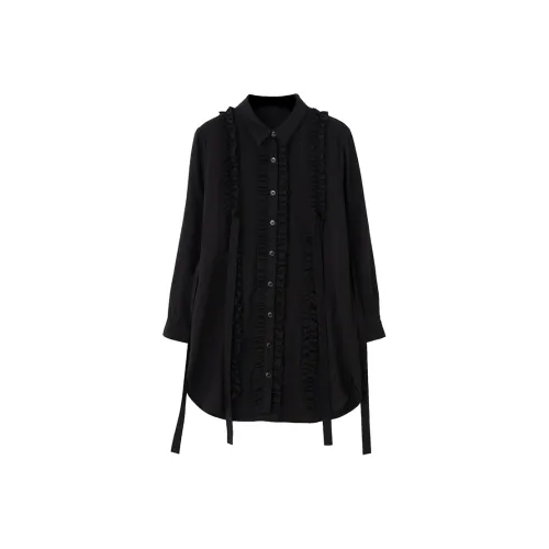 SOON FLOWER Длинное платье с длинными рукавами женское черное