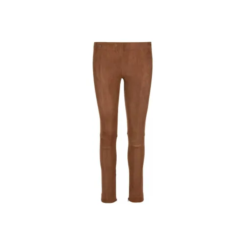 Polo Ralph Lauren Кожаные брюки Женские Коричневый