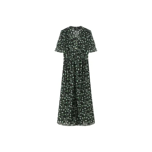 NINE WEST Короткий рукав Платье Женское Черное Зеленое