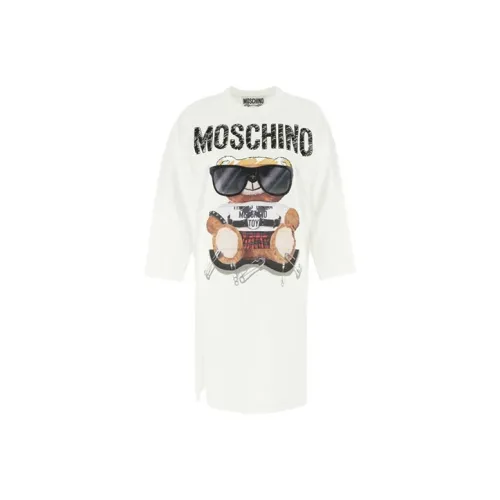 MOSCHINO Белое Женское Длинное Платье с Рукавами