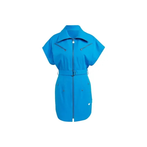 Adidas Blue Женские Платья с Коротким Рукавом