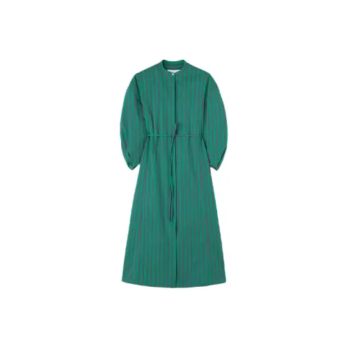 JIL SANDER Green Женские Длинные Платья с Рукавами
