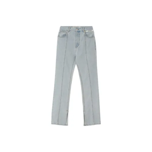 KIMHEKIM Skinny Fit Slit Брюки Джинсы Женские Небесно-голубой Небесно-голубой