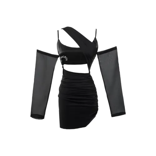 ECIOHCREH Камзол Платье Короткое Платье Черное