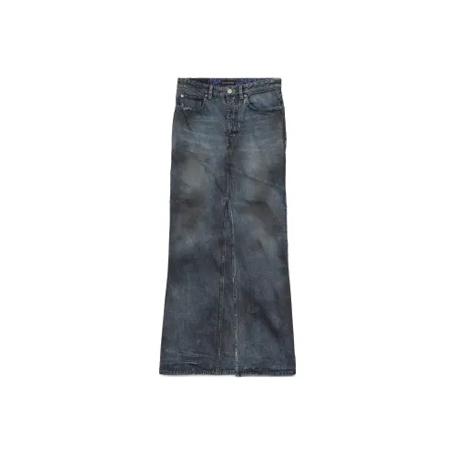 Balenciaga SS23 Denim Long Skirt Regular Fit Women's Blue Баленсиага SS23 Деним Длинная Юбка Стандартный крой Женский Синий