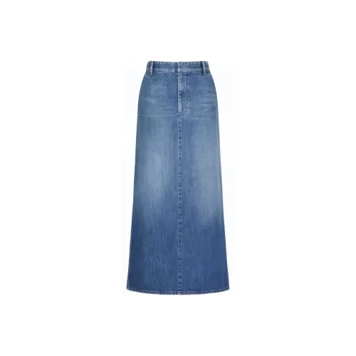 Valentino SS24 Denim Long Skirt Women's Blue Валентино SS24 Деним Длинная Юбка Женская Синяя
