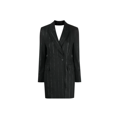 MSGM Обсидиановый черный Женские Длинные Платья с рукавами