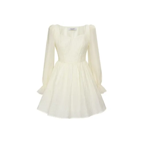 TAMMY TANGS Юбка-карандаш Короткое Платье Весеннее-Осеннее Женское Абрикосовое