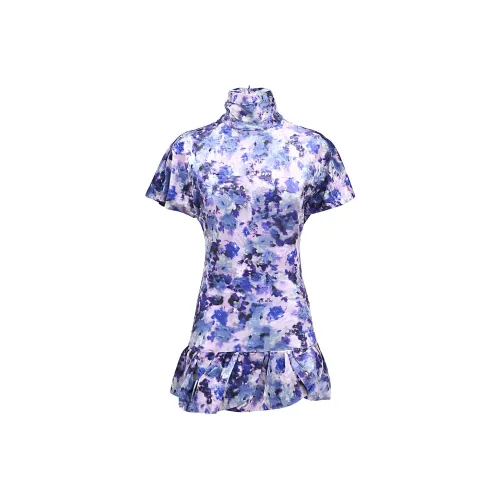 ISABEL MARANT Фиолетовый Женские Короткие Платья с Рукавами