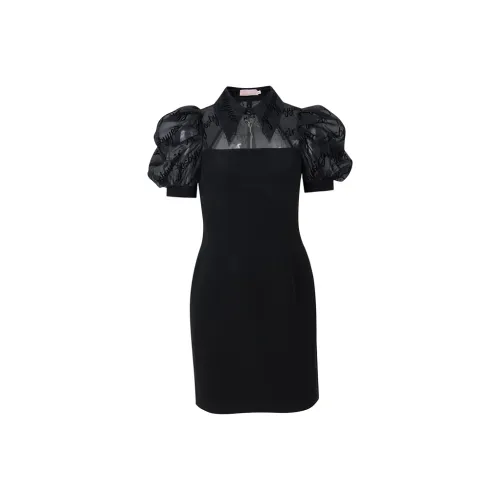 Yesby Yesir Black Женские Короткие Платья с Рукавами