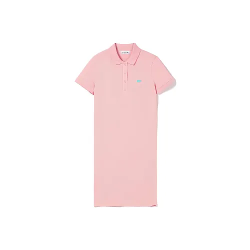 LACOSTE Розовое Женское Короткое Платье с Рукавами