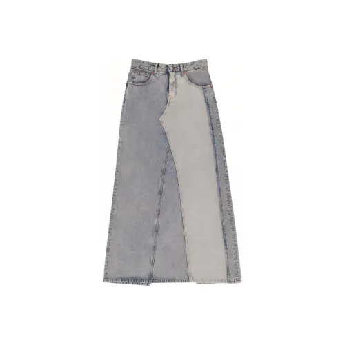 MM6 MAISON MARGIELA FW24 Denim Длинная Юбка Женская Светло-Синяя