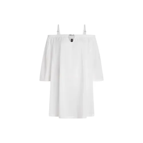 KARL LAGERFELD Короткое платье с короткими рукавами женское белое