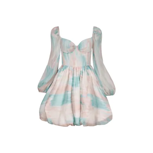 CALLRINDUCK Длинное платье с длинными рукавами женское светло-зеленое