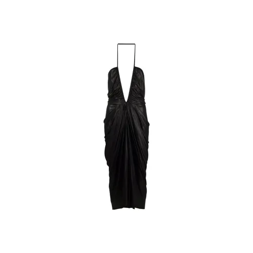 RICK OWENS Черное женское платье без рукавов