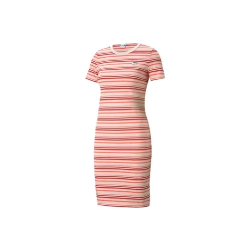 PUMA Короткий рукав Платье Женское Светло-розовое