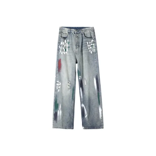 FOREST LIBRARY Синие Унисекс Джинсы