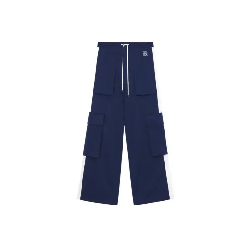 LOEWE FW23 Вязаные спортивные брюки женские синие