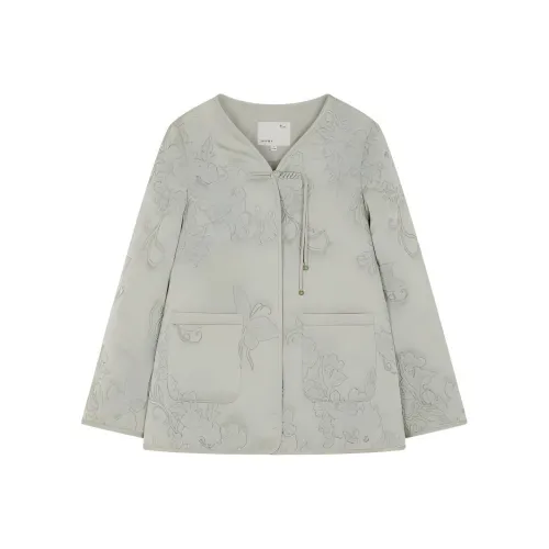 IHIMI Хлопковый пуховик женский мятно-зеленый