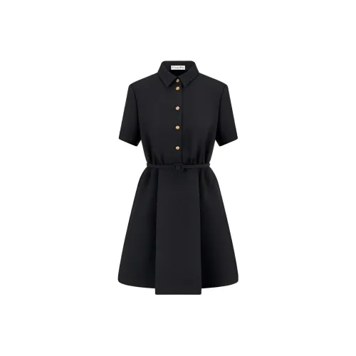 DIOR Black Женские Короткие Платья с Рукавами