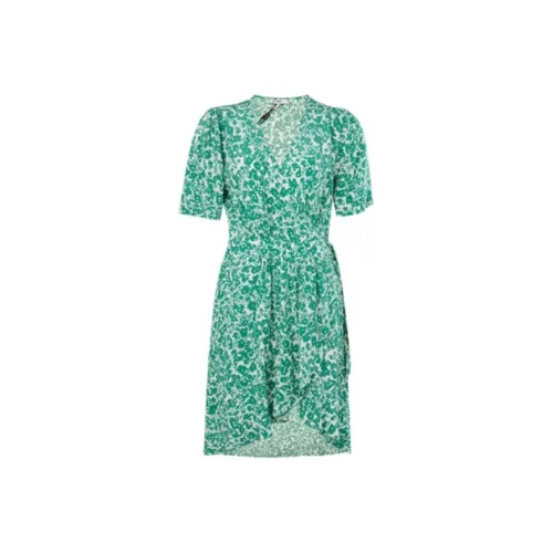 SUNCOO Green Женские Короткие Платья с Рукавами