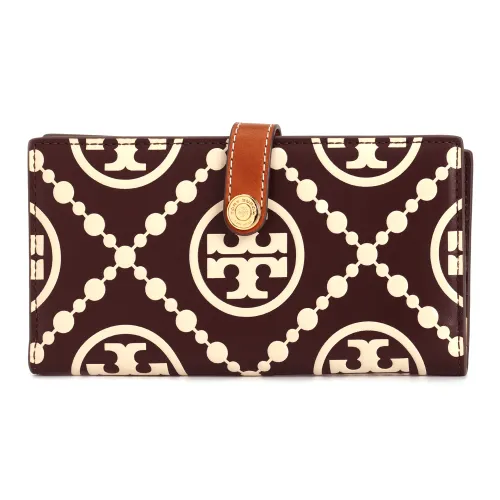 TORY BURCH T Monogram Кожа Кошелек Стандартный Женский Каштановый