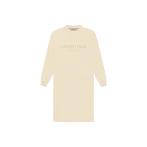 Fear of God Essentials Канареечно-желтый Женские Длинные Платья с Рукавами