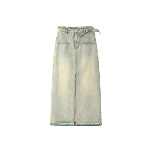 CHUU Denim Long Skirt Women's Light Blue
