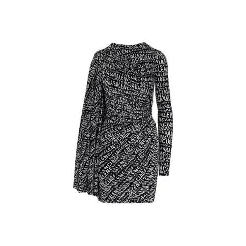 BALENCIAGA Черное Женское Длинное Платье с Рукавами