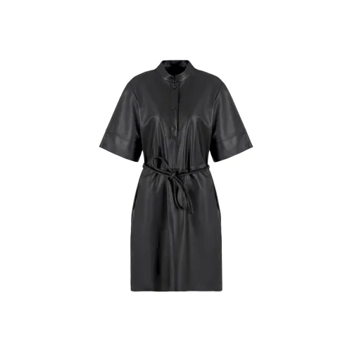 EMPORIO ARMANI Короткое платье с короткими рукавами женское черное