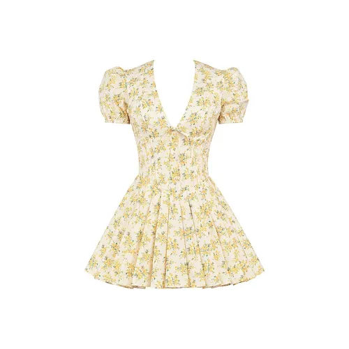 HOUSE OF CB Imani Короткий рукав Платье Женское Короткий рукав Желтый