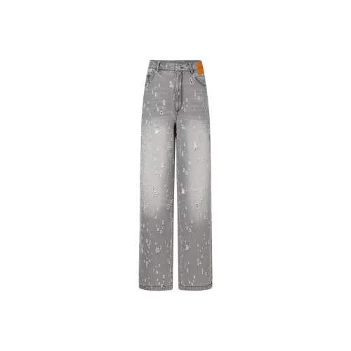 JAC FLEURANT Джинсы Женские Мытый Серый