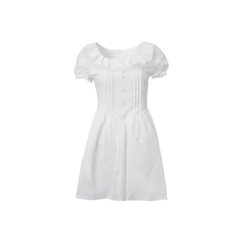 ZUKIZUKI Короткое платье с короткими рукавами женское белое