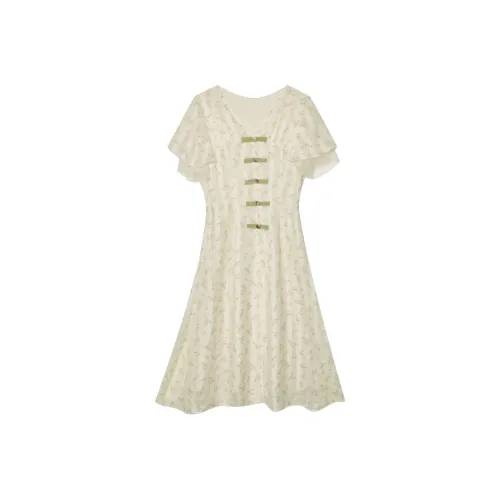 ANNECHEN Женские Платья с Короткими Рукавами